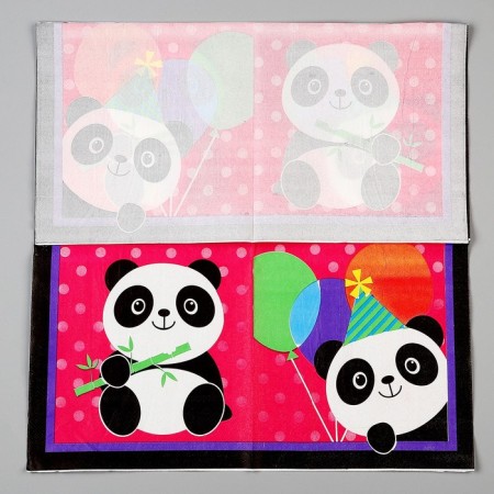 Paper napkins "Panda with balls", in a set of 20 pcs.-3