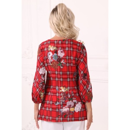 Female blouse, size 46, red color-8