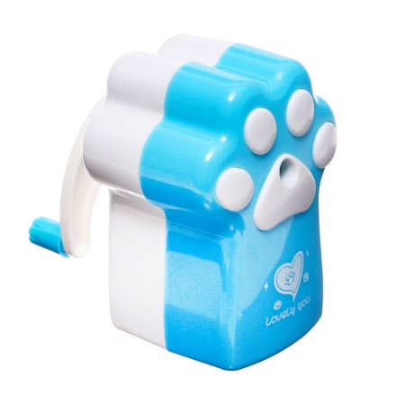 Mechanical sharpener with container, blue foot