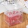 A set of accessories for the bathroom "stripes", 3 items (soap dish, soap dispenser, glass), red color
