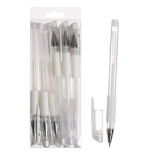Gel pen, 0.5 mm, white, transparent case with a rubber holder