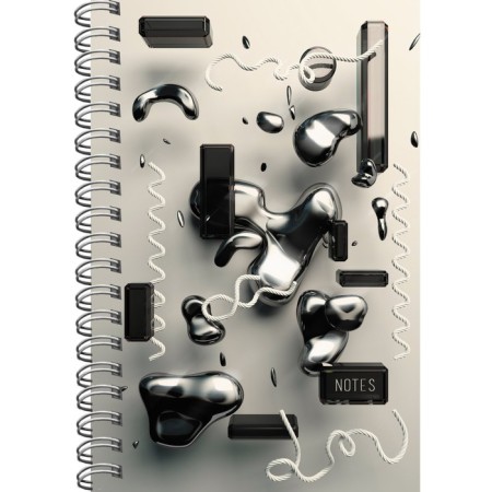 Notebook A5, AbstRaction, 80 sheets, in a cage on a crest, a solid cover, Soft-Tach lamination, title sheet, internal block 70-3