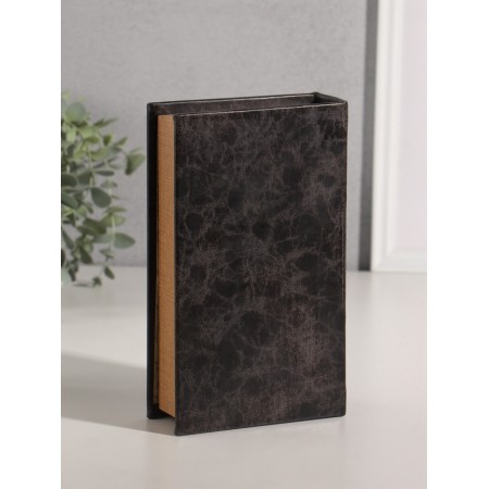 Safe wood book "Crown" leatherette 21x13x5 cm-3
