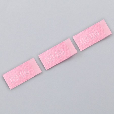 Textile strip "110-116", 5 x 1.1 cm, pink color-1