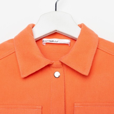 Рубашка для девочки джинсовая KAFTAN, размер 34 (122-128 см), цвет оранжевый-9