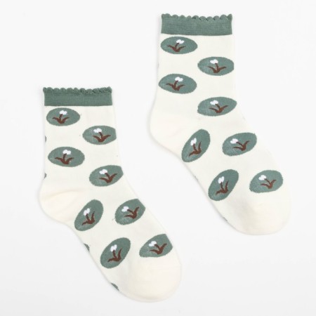 Women's socks minku "snowdrops", green color, size 36-39 (23-25 ​​cm)
