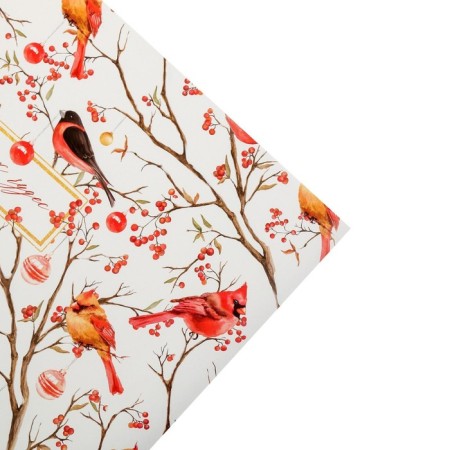 Glossy packaging paper "Birds on the branches", 50 x 70 cm, New Year-5