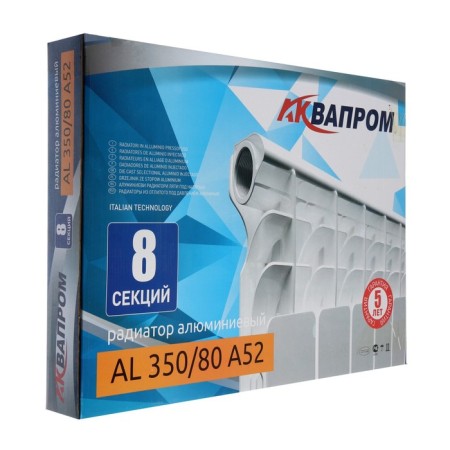 Aluminum radiator Aquaprom a52, 350 x 80 mm, 8 sections-1