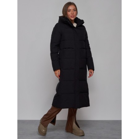 Coat insulated winter female, size 44, black color-2