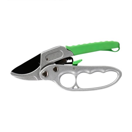 Contact secaterator, 7 "(18 cm), with a ratchet mechanism, plastic handles, Greengo-10