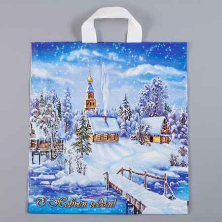 Package "Snow Kingdom", plastic with a loop pen, 40 x 42 cm, 45 μm