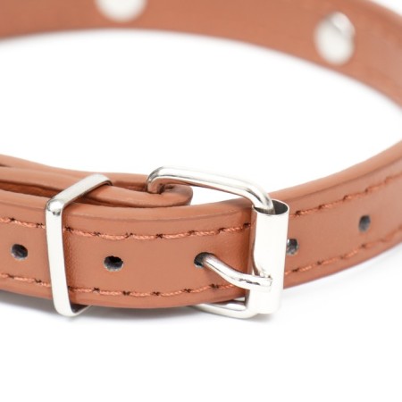 Collar "bows and rhinestones", 38 x 1.5 cm, Osh 27-33, brown-2