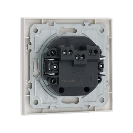 Tot Matte Glass switch, 10 a, 2 cl., Hidden, glass, white-3
