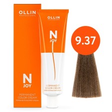 Cream-color hair Permanent Ollin Professional N-Joy, tone 9/37, golden brown blond, 100 ml