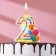 Candle in the Cake "Bright Birthday", number 2, multi -colored, 6.5 cm