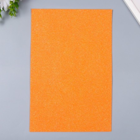 Foamiran "neon shine - orange" 2 mm format A4 (set of 5 sheets)-3