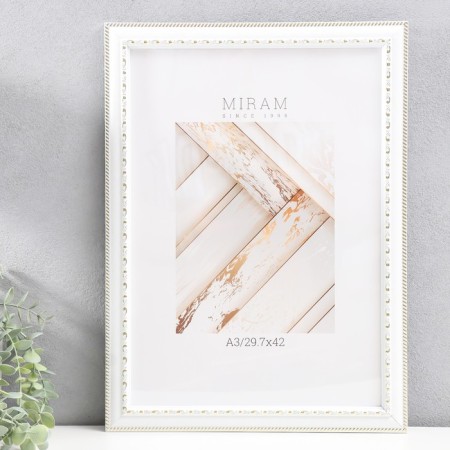 Photo frame Plastic "Mira" 29.7x42 cm, (A3) White (plastic screen)-4