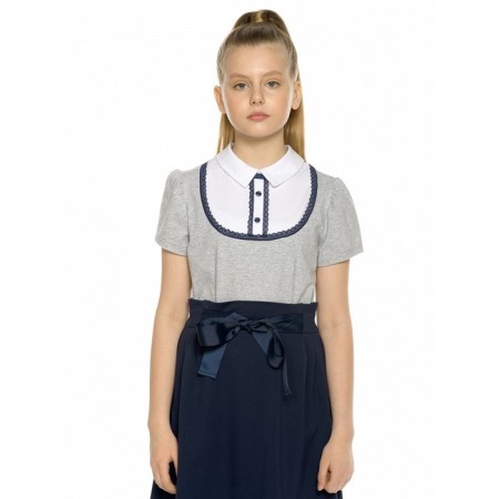 T-shirt for girls, height 116 cm, light gray color-1
