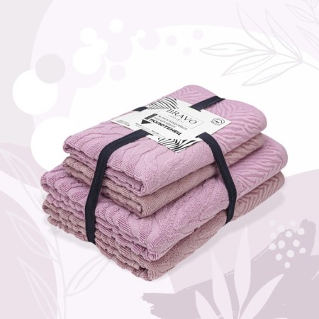 Set of towels "Jacquard", size 50x80 cm - 2 pcs, 70x130 cm - 2 pcs, lilac color