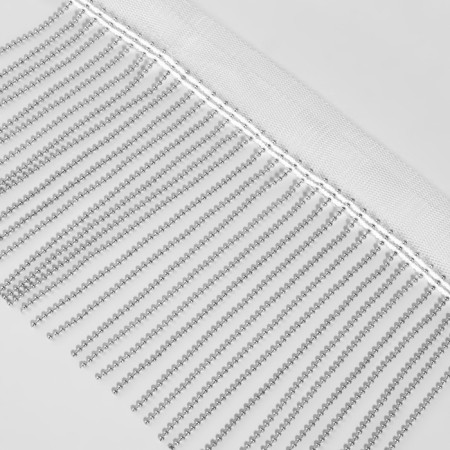 Metallized braid "fringe", 10 cm, 4.5 ± 0.5 m, white color-1