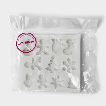 Mold Dolyana "New Year", silicone, 8.7 × 8.3 × 0.7 cm, color gray color-4