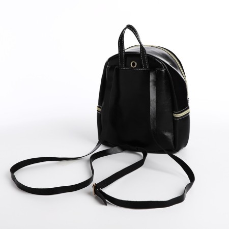 Open-ryukzak-mini made of artificial leather with lightning, black color-1