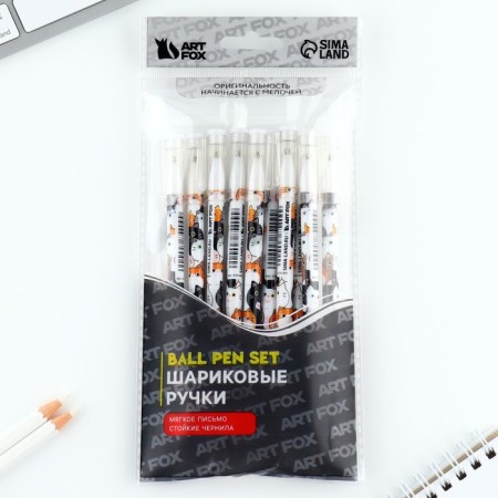 Ballpack blue paste 0.5 mm with a cap "cats" plastic-6