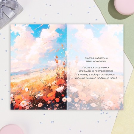 Birthday card!" Flower Field, A6-1