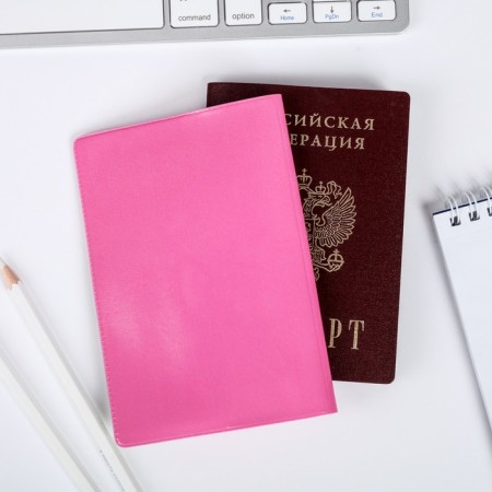 Set of passport cover and keychain "Flamingo"-3