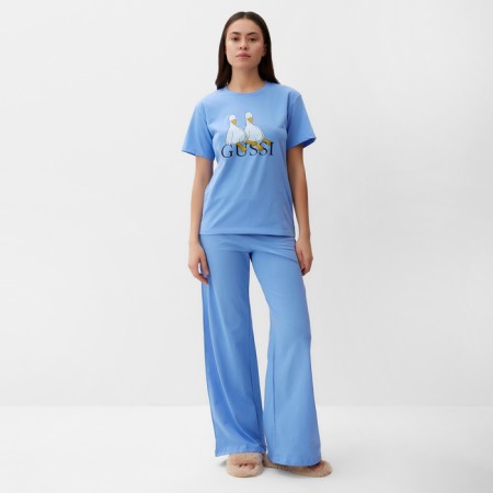 Pajama female (T -shirt and trousers) KAFTAN GUSSI p. 48-50, blue