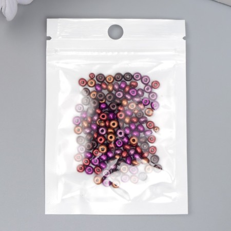 Glass beads 6/0 "metallic. Melange. Violet-coffee" 10 g-2