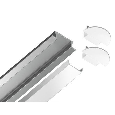 Profile aluminum built -in Ambrella Illumination Alum Profile, GP1001AL, 2000x6.8x21.5 mm, silver color, matte Distractor-4