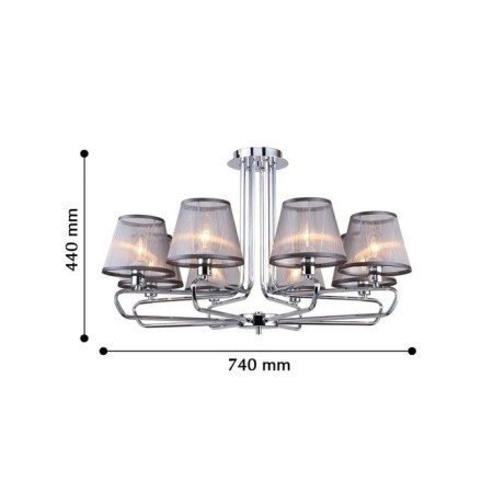 Cache chandelier, 8x40W E14, chromium color-2