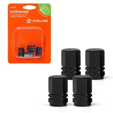 Caps on the tire valve K-1, black, metal, 4 pcs. AVC06