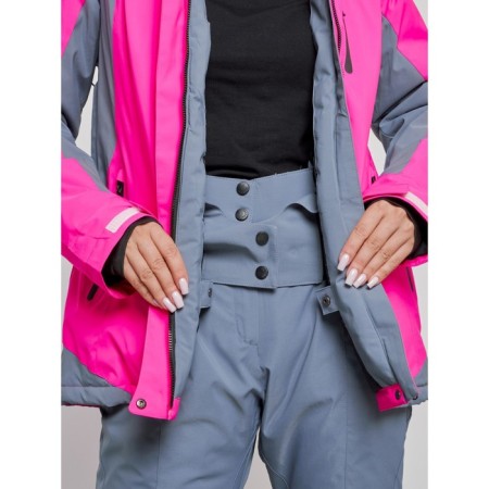 Ski costume female winter, size 44, pink color-8