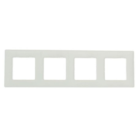 Frame Legrand Etika 672504, four -seater, white-1