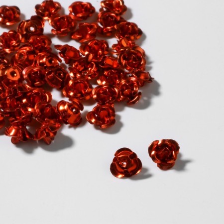 Busina "rose", set of 50 pcs., 6 mm, red color-1
