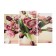 Carty clock is wall-mounted, modular "flowers in a vase", silent, 60 x 80 cm, triptych