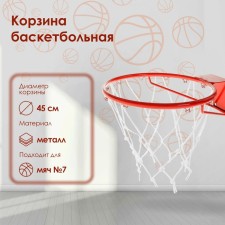 Basketball basket No. 7, d = 450 mm, standard, with a net
