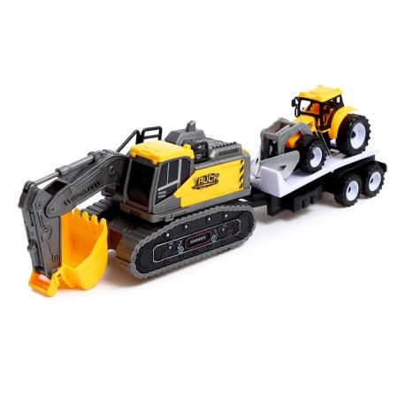 Excavator inertial "Construction", with a trailer and a tractor, mix-4