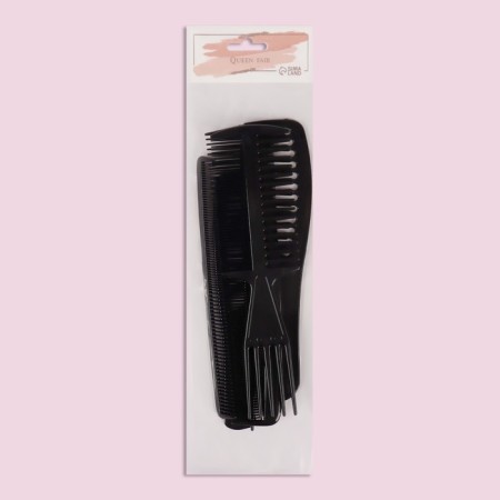 Set of combs, 6 items, black color-6