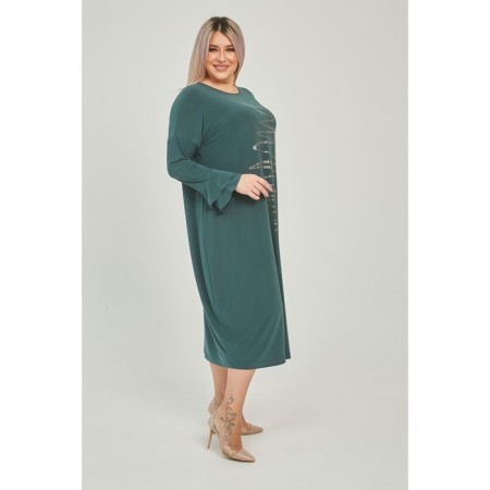 Women's dress, size 62, green color-2