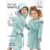 Халат детский с капюшоном Amarobaby Waffle, рост 122-128 см, цвет мятный