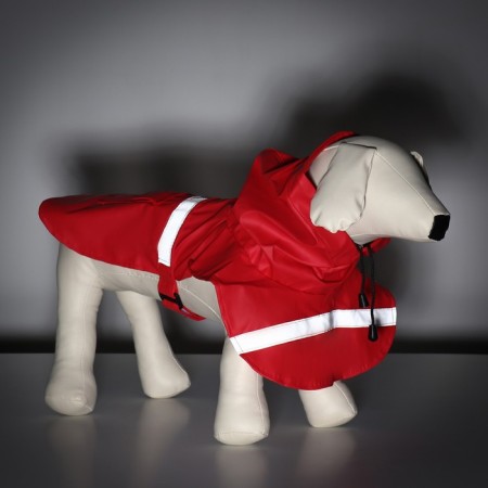 Dog raincoat, size XL (DS 30-35, OG 38-43, Osh 26-31 cm), red-9