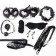Erotic bdsm set of oka-hpki, with black lace, black, eco-leather, 9 items
