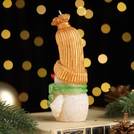 Decorative candle "Fairytale Snowman", 6.2x5x13.2 cm, metallic-2