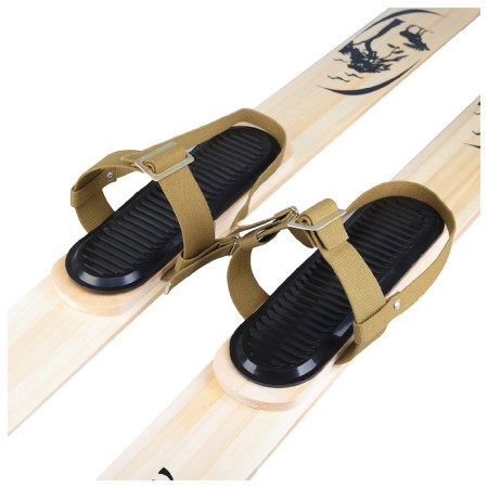 Ski -free ski mounts with shock absorbers, with sock and heel belts