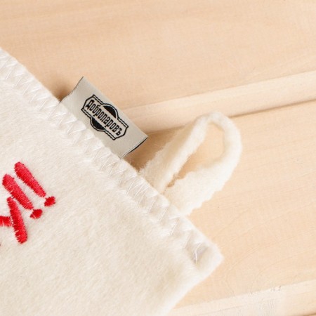 Mitten for a bath with embroidery "I love a bathhouse", first variety-7