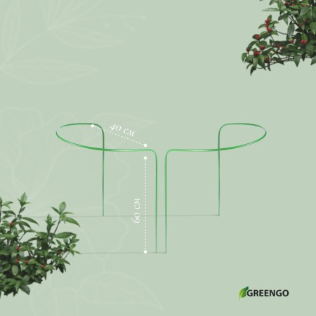 Builder, d = 40 cm, h = 60 cm, leg d = 0.3 cm, metal, set 2 pcs., Green, Greengo-1
