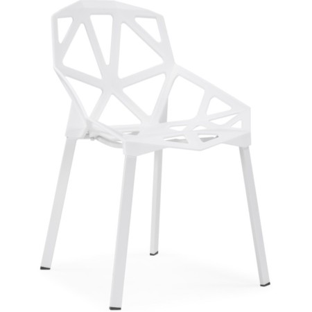 Plastic stools metal/plastic, white/white 55x56x80 cm